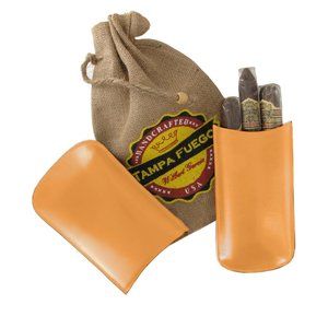 Tampa Fuego Natural Genuine Leather Lined Cigar Case